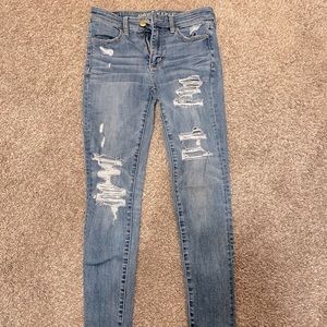American Eagle High Waisted Ripped Jeans
